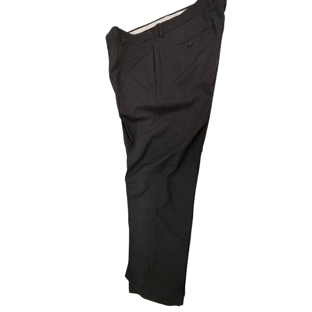 SKU 2237 Michael Brandon Men 36x32 Gray Flat Front Dress Pants Split Zipper Flaw
